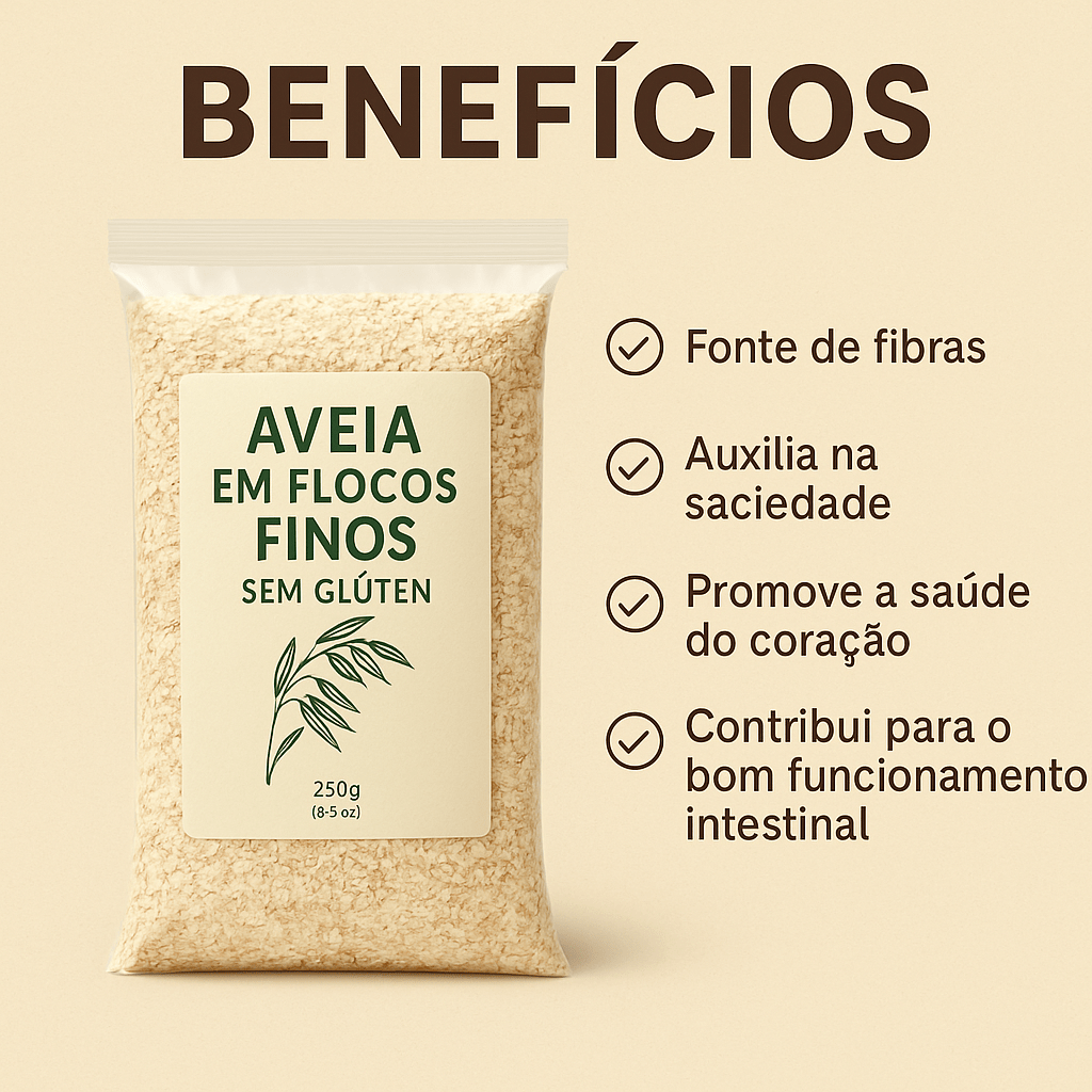 Aveia Floco finos sem gluten 500g wvegan