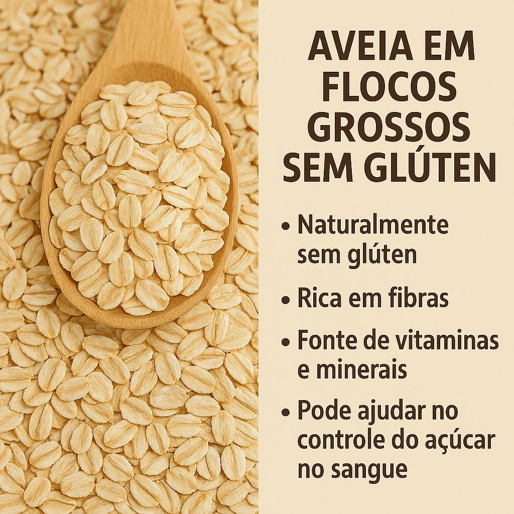 Aveia flocos grossos sem gluten refil 500g Wvegan