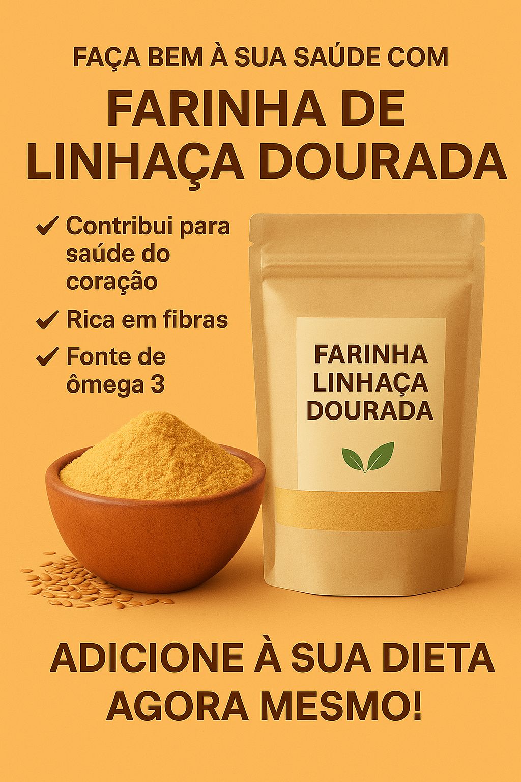 Farinha de Linhaça Dourada 500g Wvegan