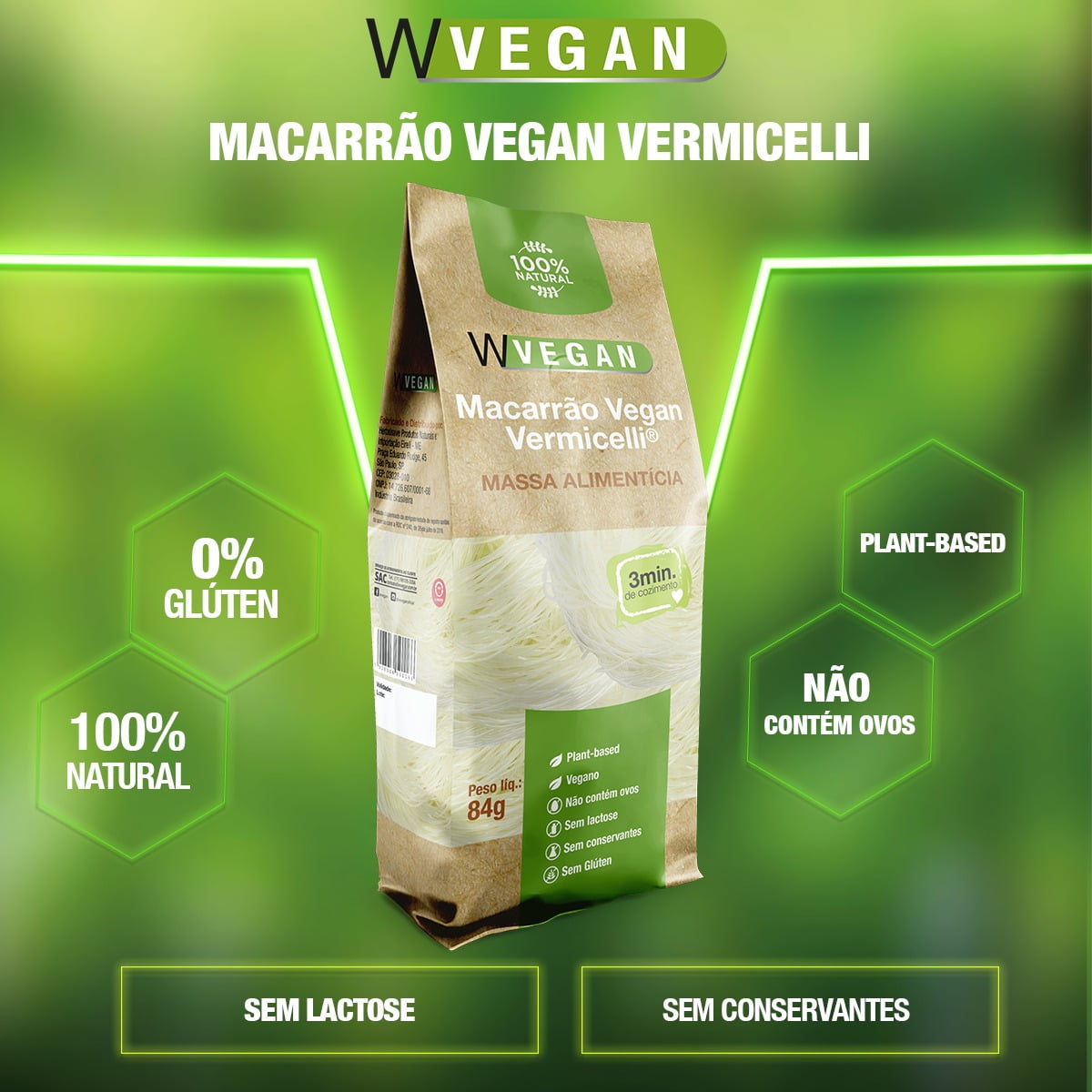 Macarrão Vegan Vermicelli 84g WVegan
