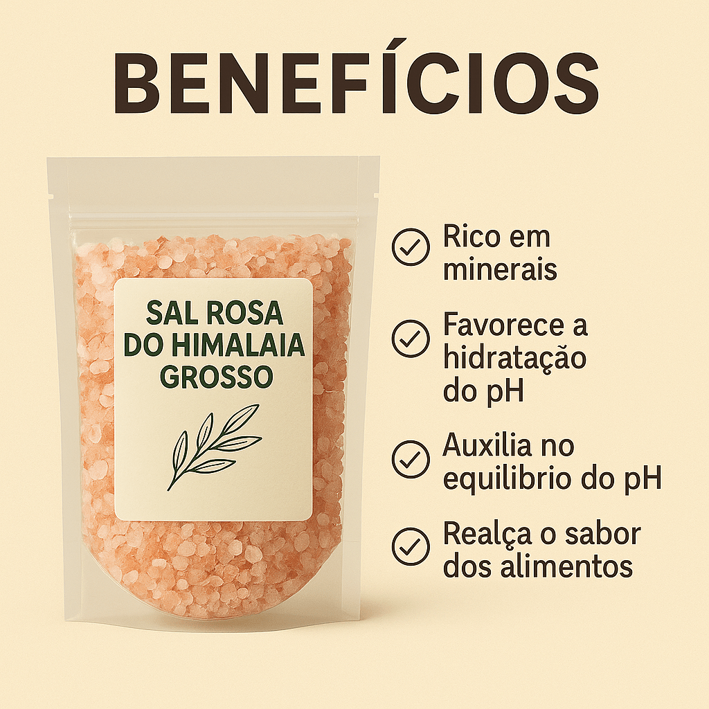 Sal Rosa do himalaia grosso 500g Embalagem refil Wvegan
