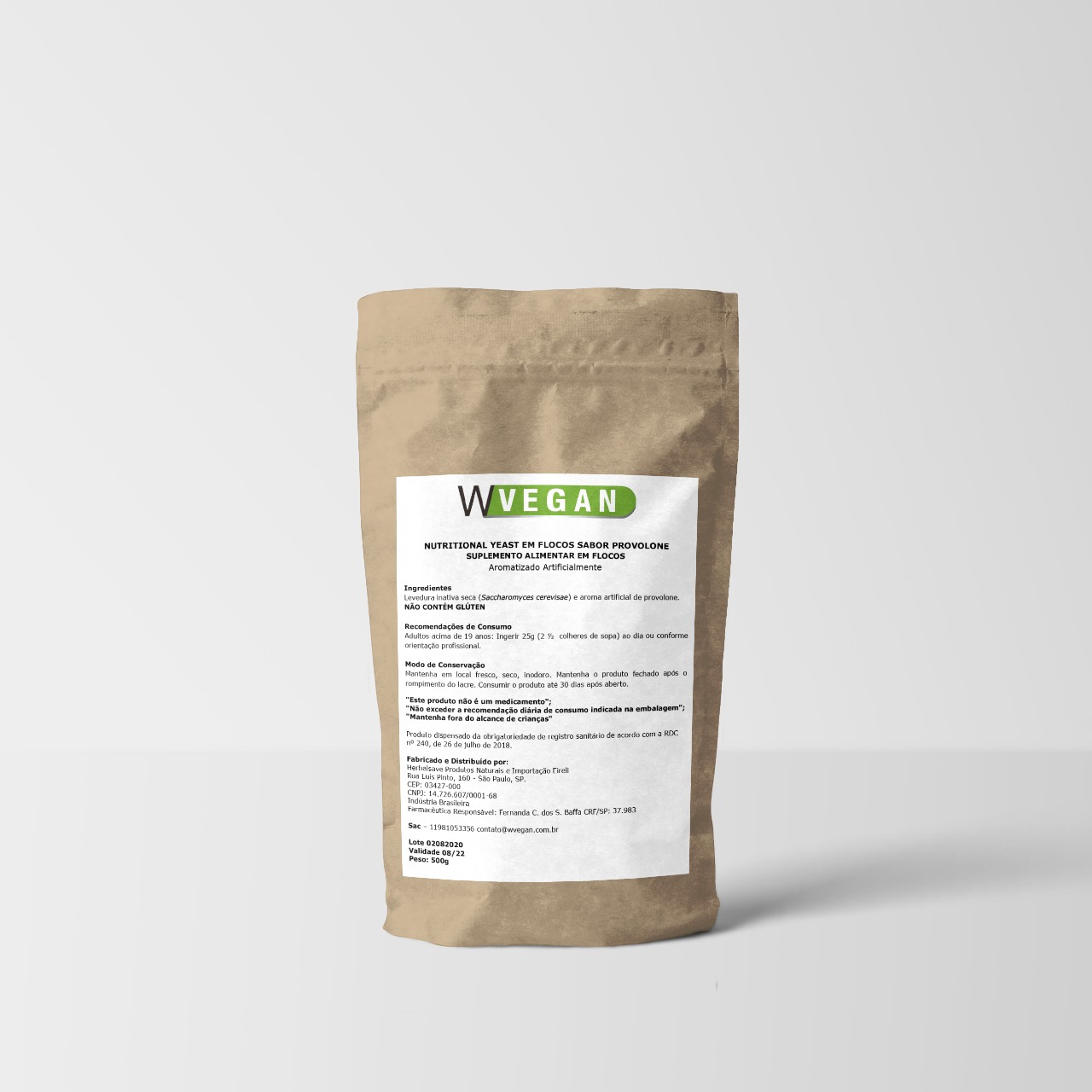 Nutritional Yeast Levedura em Flocos 500g ER WVegan - Provolone Vegano