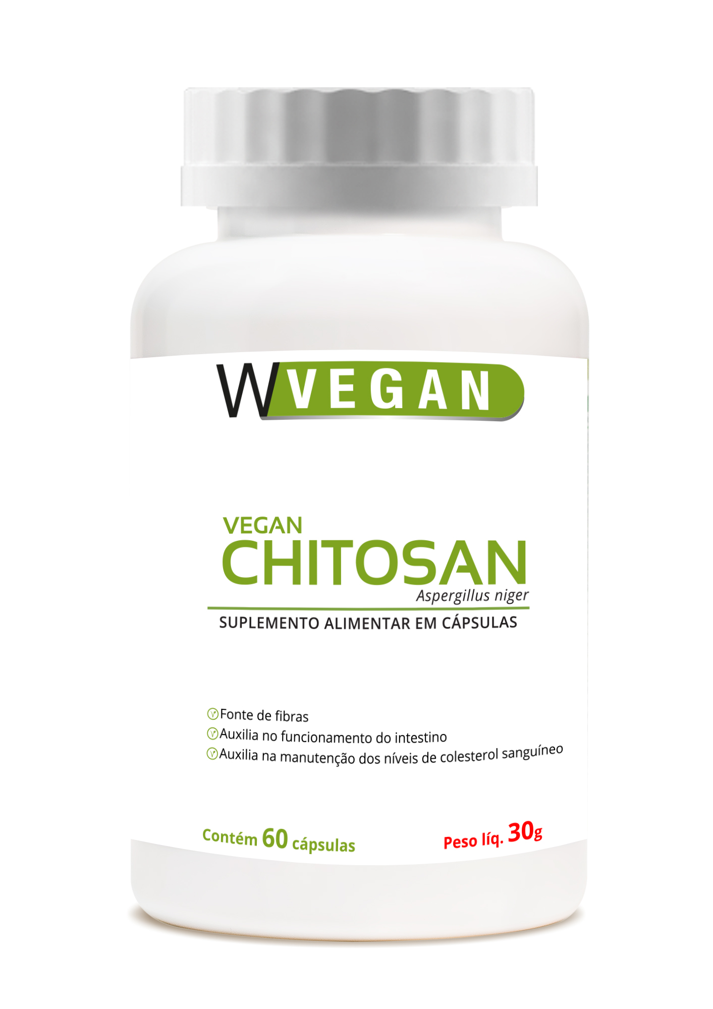 Chitosan Vegan 500mg 60 capsulas WVegan Vegano Quitosana