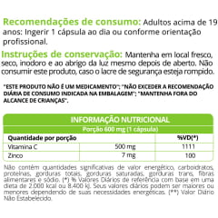 Combo Saude Perfeita - Curcuma 60 capsulas + Vitamina C 500mg + Zinco 60 capsulas WVegan Vegano