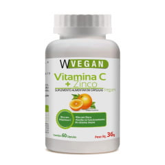 Vitamina C 500mg + Zinco 60 capsulas WVegan Vegano