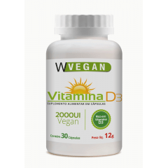 Vitamina D3 2000 UI 30 capsulas WVegan 2.000UI Vegano