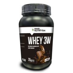 Whey Protein 3W 900g Sabores Baunilha , Chocolate , Morango e Bannoffee