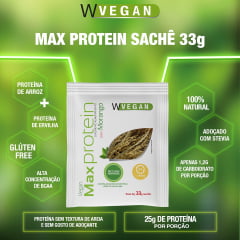 Max Protein 33g Sache Morango WVegan Proteina Arroz e Ervilha Vegano