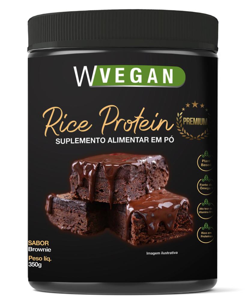 Rice Protein Premium 350g WVegan Sabor Brownie Proteina de Arroz