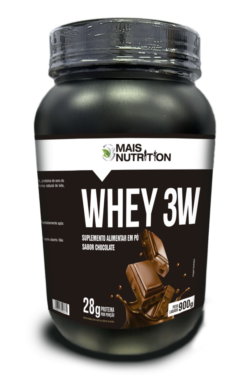 Whey Protein 3W Sabor Chocolate 900 gramas Mais Nutrition