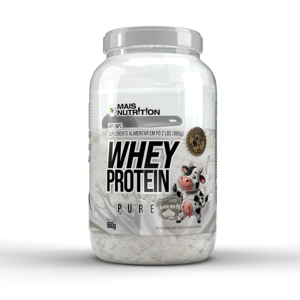 WHEY PROTEIN ISOLADO CONCENTRADO 960G WPI WPC SABOR LEITE EM PÓ MAIS NUTRITION